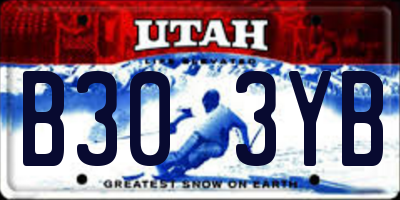 UT license plate B303YB