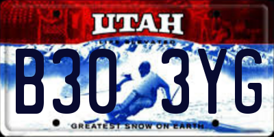 UT license plate B303YG