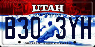 UT license plate B303YH