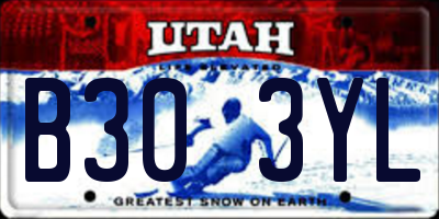 UT license plate B303YL