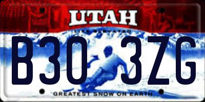 UT license plate B303ZG