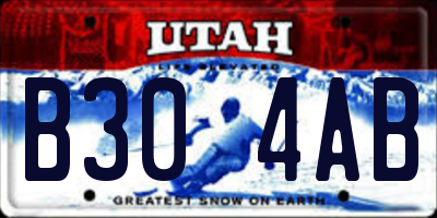 UT license plate B304AB