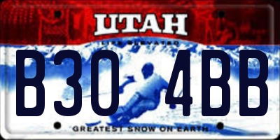 UT license plate B304BB