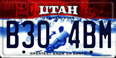 UT license plate B304BM
