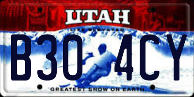 UT license plate B304CY
