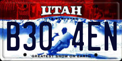UT license plate B304EN