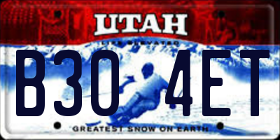 UT license plate B304ET