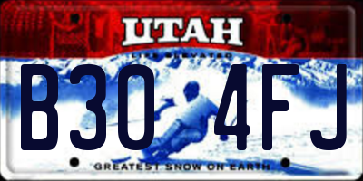 UT license plate B304FJ