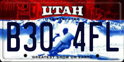 UT license plate B304FL