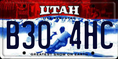 UT license plate B304HC