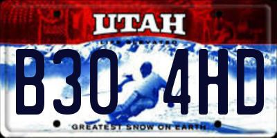 UT license plate B304HD