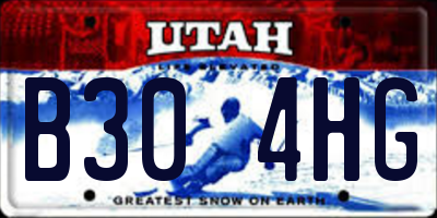 UT license plate B304HG