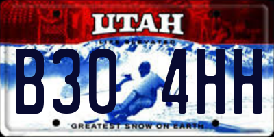 UT license plate B304HH