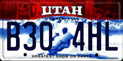 UT license plate B304HL