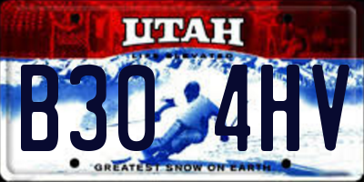 UT license plate B304HV