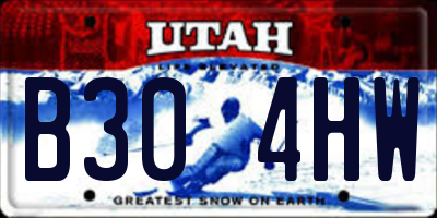 UT license plate B304HW