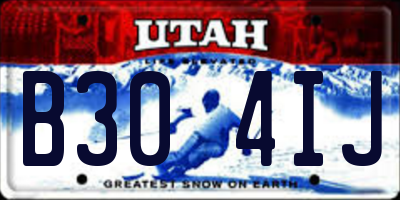 UT license plate B304IJ