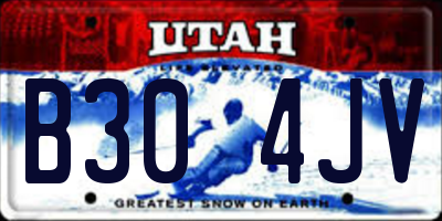 UT license plate B304JV