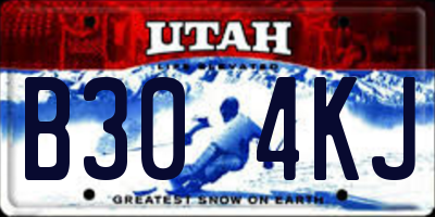 UT license plate B304KJ