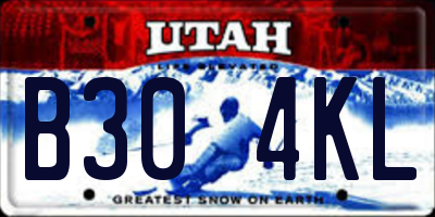 UT license plate B304KL
