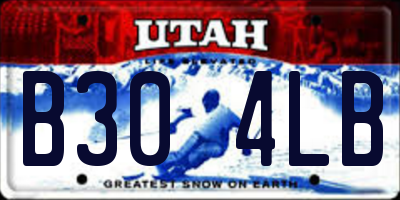UT license plate B304LB