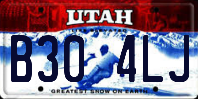 UT license plate B304LJ