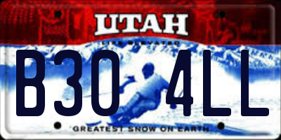 UT license plate B304LL