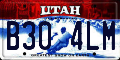 UT license plate B304LM