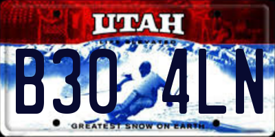UT license plate B304LN