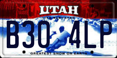 UT license plate B304LP