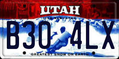 UT license plate B304LX