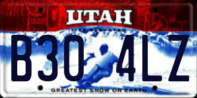 UT license plate B304LZ