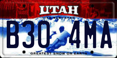 UT license plate B304MA