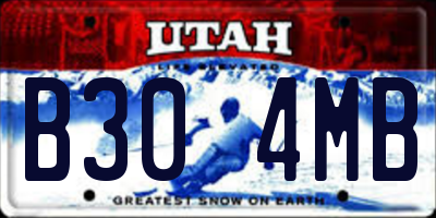 UT license plate B304MB