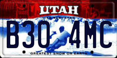 UT license plate B304MC