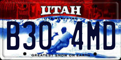 UT license plate B304MD