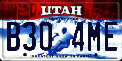 UT license plate B304ME