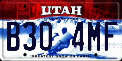 UT license plate B304MF