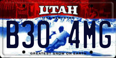 UT license plate B304MG