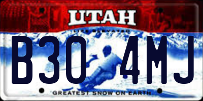 UT license plate B304MJ