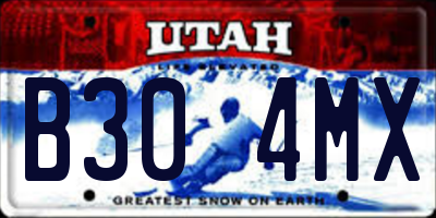UT license plate B304MX