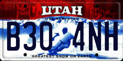 UT license plate B304NH