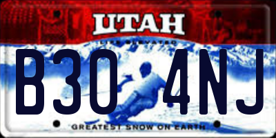 UT license plate B304NJ