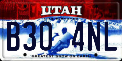 UT license plate B304NL
