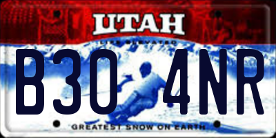 UT license plate B304NR
