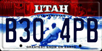 UT license plate B304PB