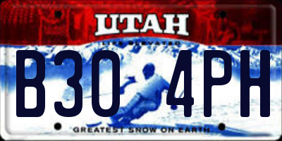 UT license plate B304PH
