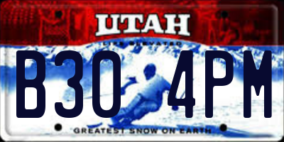UT license plate B304PM