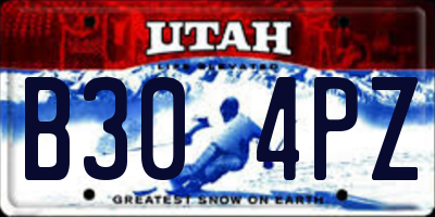 UT license plate B304PZ