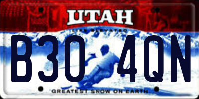 UT license plate B304QN